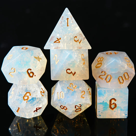 Opal Stone - Gemstone Dice Set