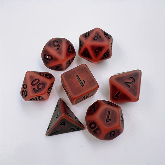 Glow In The Dark Dice Set - Ancient Red