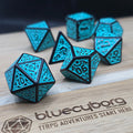 Azure Sentinel Elderstone acrylic dice set