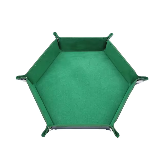 Hexagonal Folding PU Leather Dice Tray