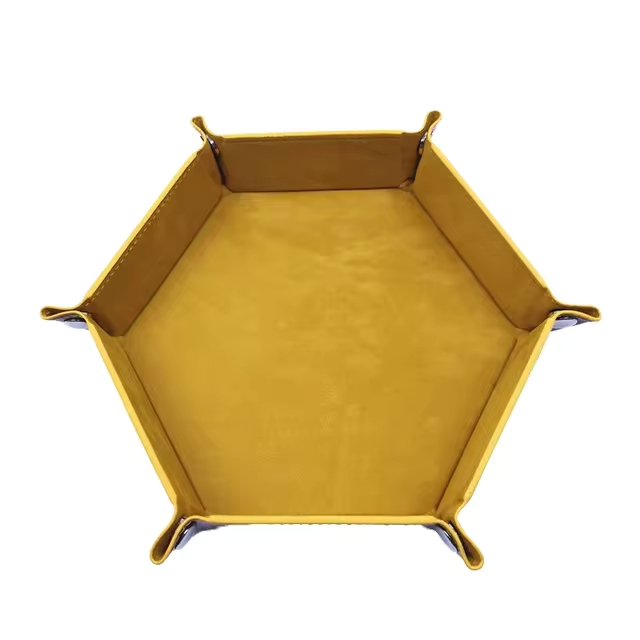 Hexagonal Folding PU Leather Dice Tray