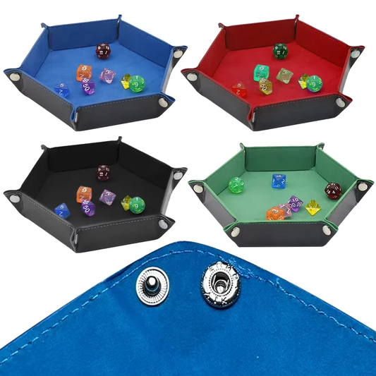 Hexagonal Folding PU Leather Dice Tray