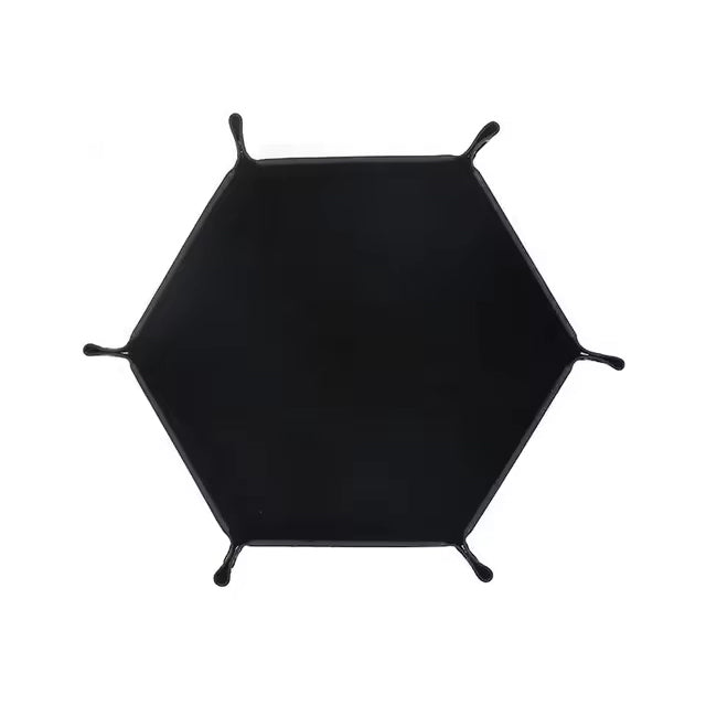 Hexagonal Folding PU Leather Dice Tray
