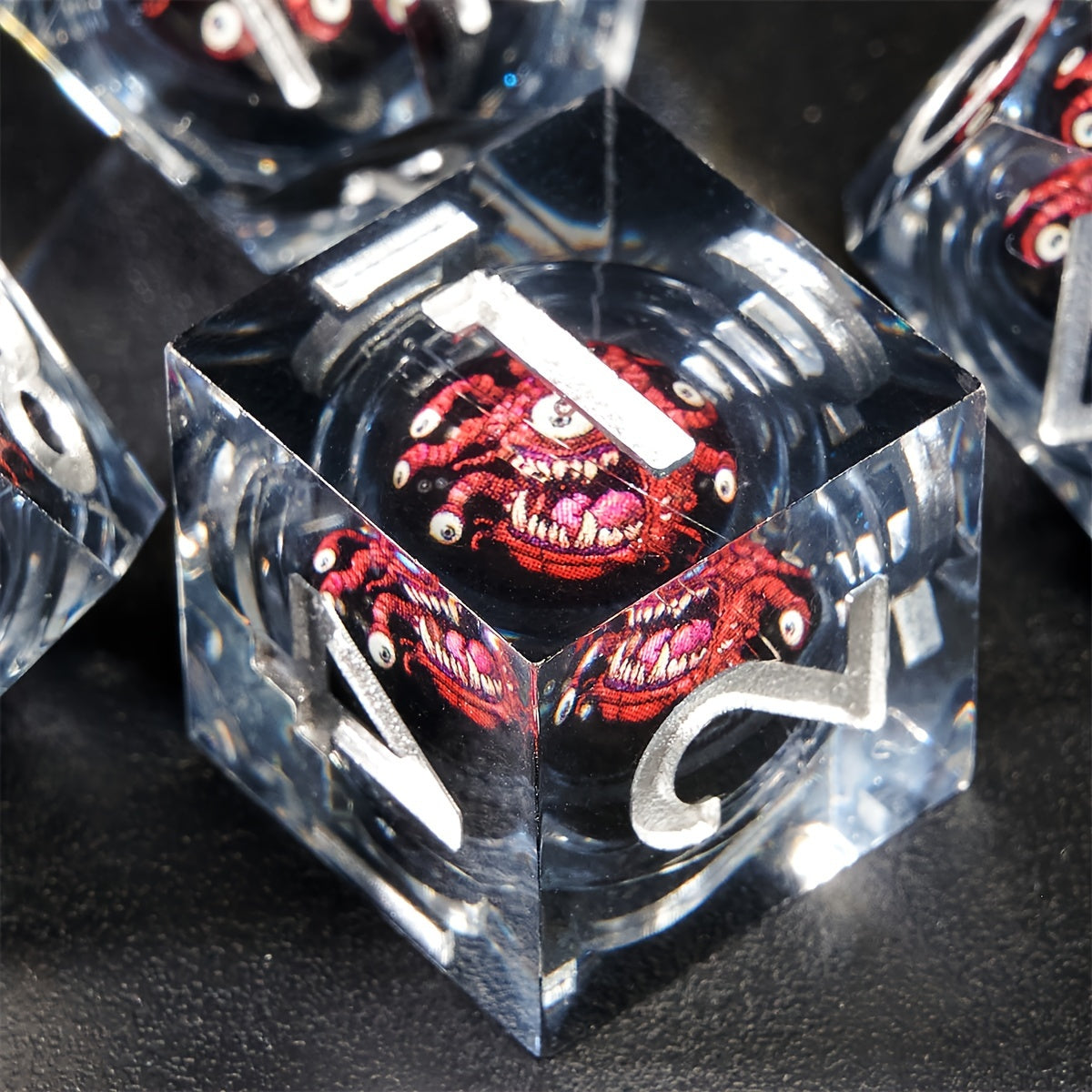 Liquid Core Dice Set - Beholder - Black Red