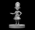 Gnome Female Accountant Wizard 28mm scale miniature