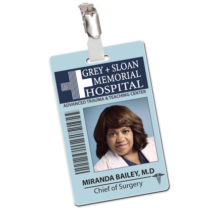  Derek Shepherd & Meredith Grey Sloan Memorial Hospital Set of  2 ID Badges : Office Products