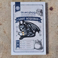 Hoard of Stories Dragon Reader enamel pin badge on BlueCyborg loot card