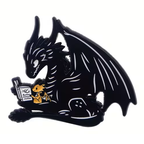 Hoard of Stories - Dragon Reader Enamel Pin Badge