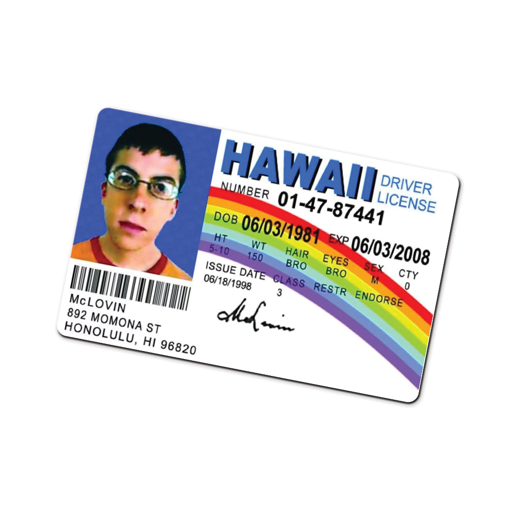 McLovin Hawaii Driver Licence Cosplay ID Card – BlueCyborg.com