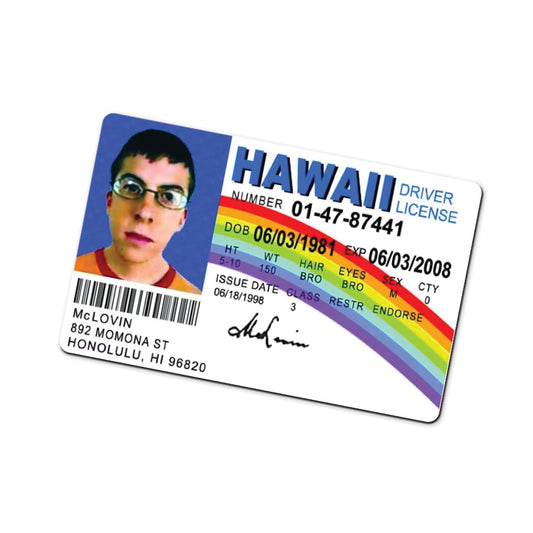 McLovin Hawaii Driver Licence Cosplay ID Card