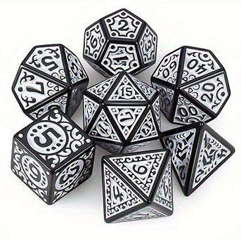 Mystic Runes Dice Set - Monochrome