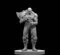 Orc Male Barbarian Painting a Mini 28mm scale miniature