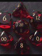 Multi-Faceted Red Glass - Glass Dice Set
