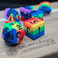 Rainbow Black - Squishy Silicone Dice Set