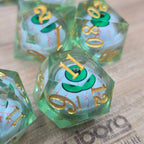 Ogre Eye Light Green - Moving Eye - Liquid Core Resin Dice Set