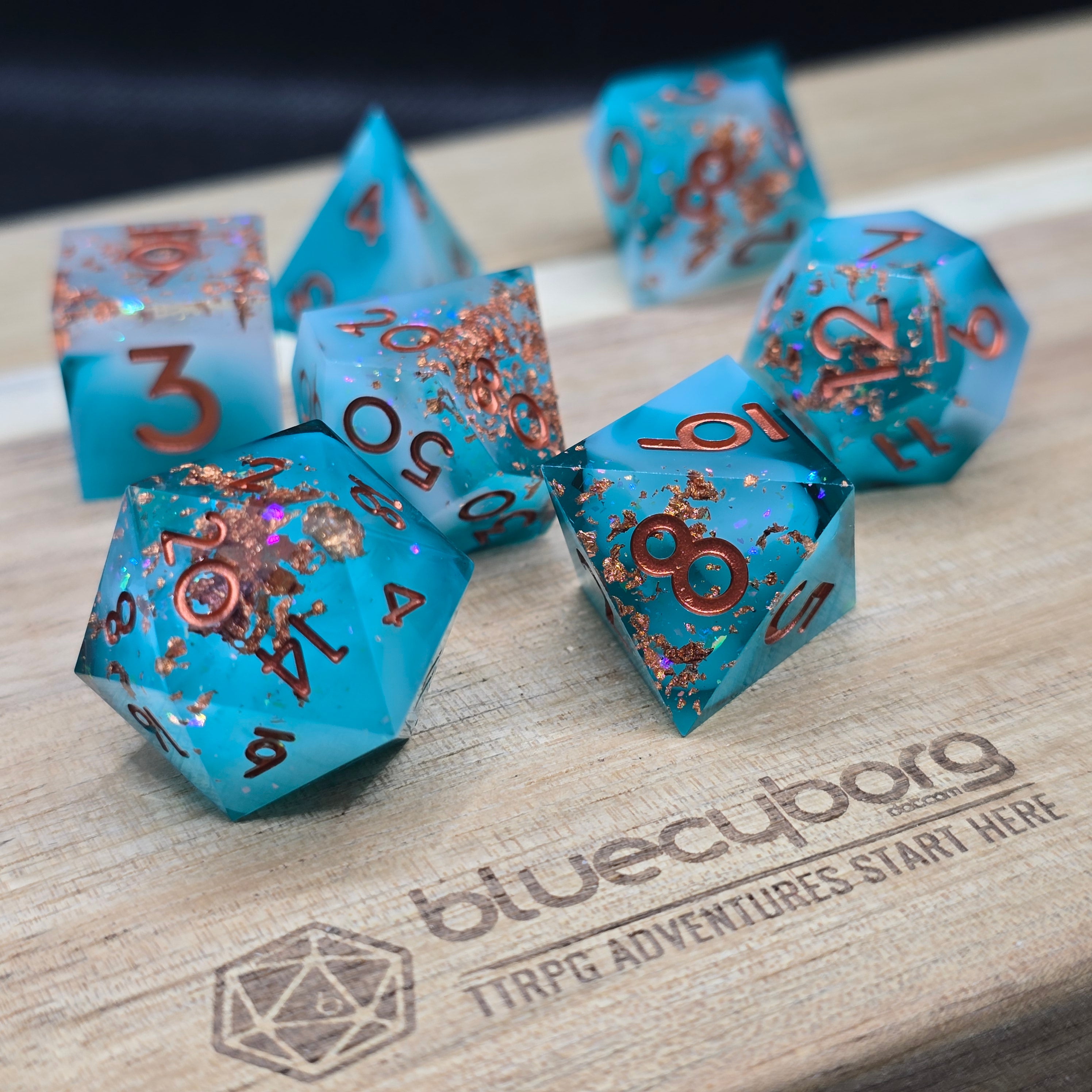 Emerald Enchantment - Resin Dice Set