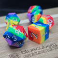 Rainbow Silver - Squishy Silicone Dice Set