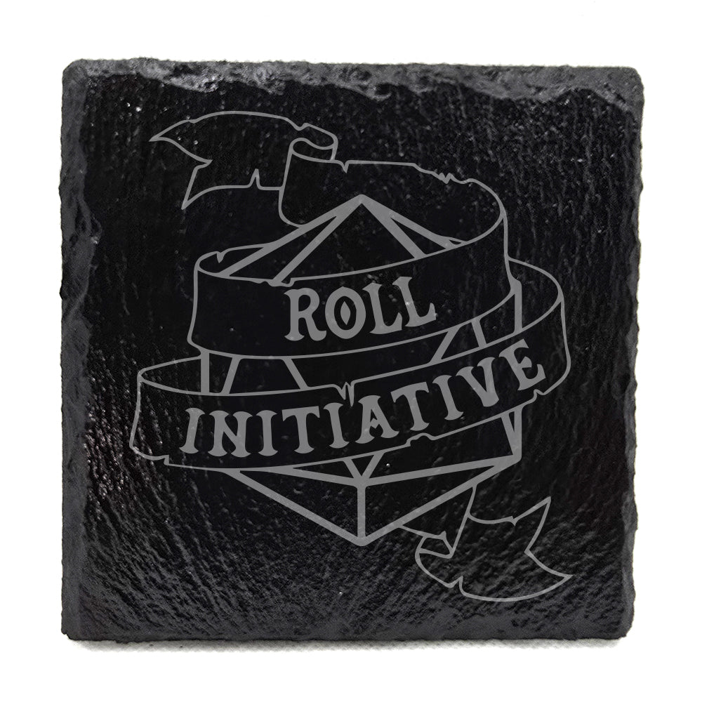 Roll Initiative Slate Coaster