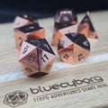 Rose Gold Triad solid metal dice set