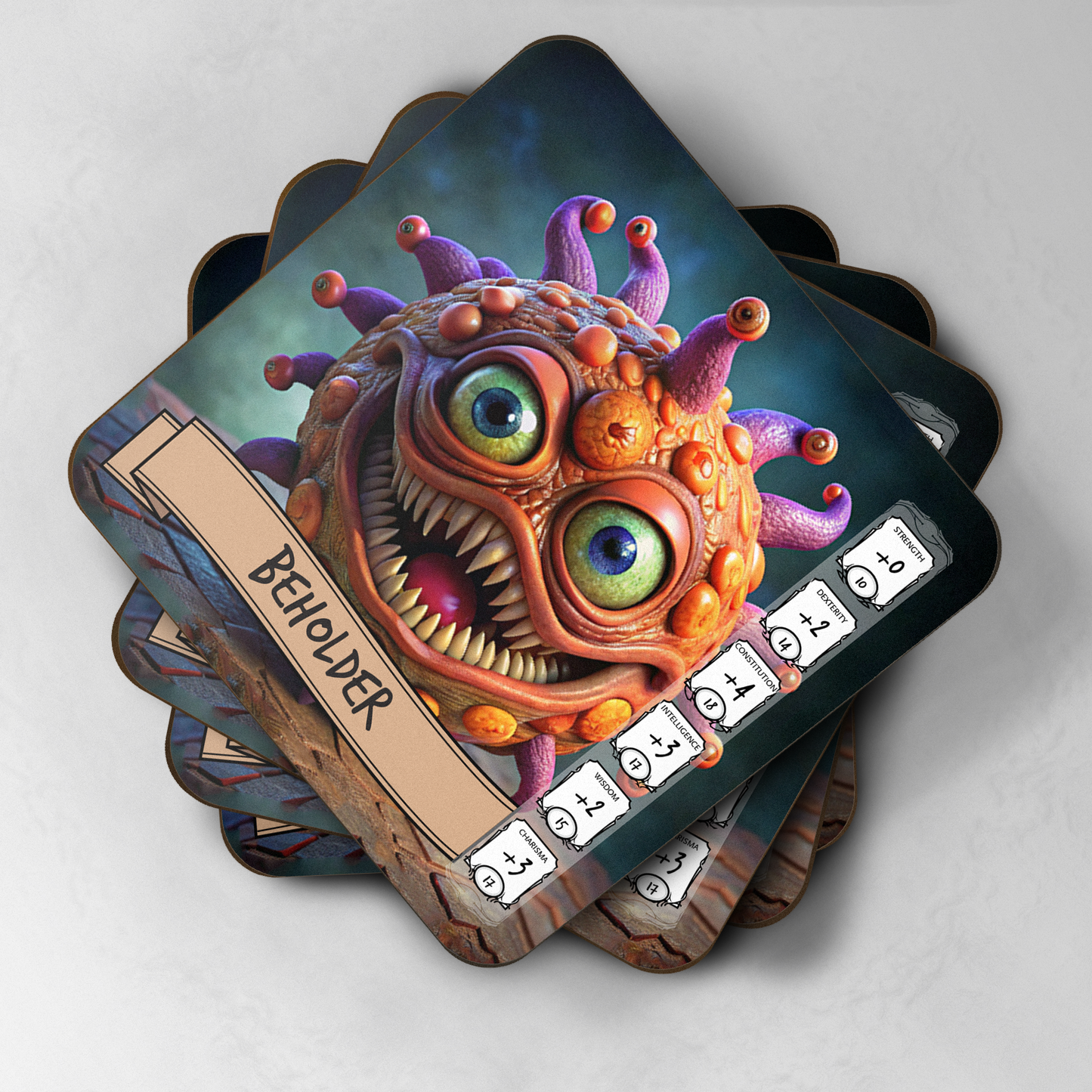 5e Monster Stats Coaster - Beholder