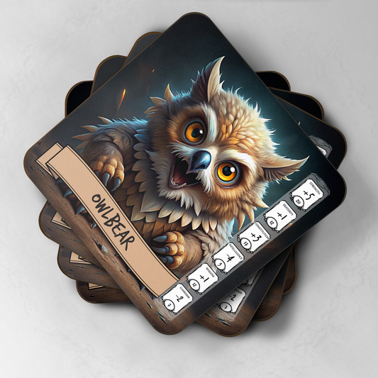 5e Monster Stats Coaster - Owlbear