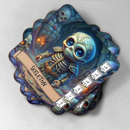 5e Monster Stats Coaster - Skeleton