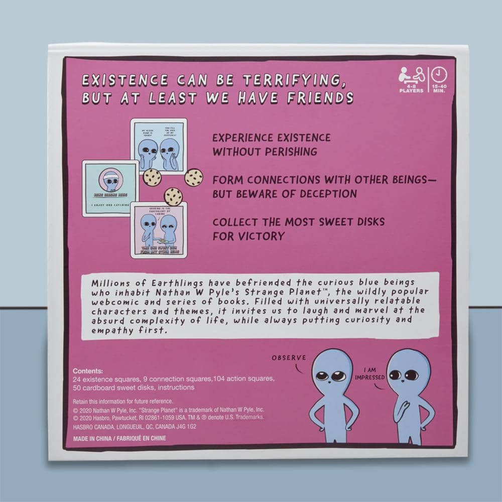 Sweet Existence A Strange Planet Card Game back of box
