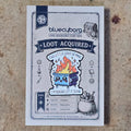 This Little Light of Mine Dumpster Fire enamel pin badge on BlueCyborg loot card