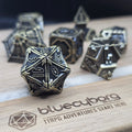 Void Bastion dark gunmetal and antique gold sci-fi themed metal dice set