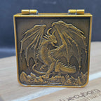 Wyrmhold Dial antique gold closed dragon metal RPG dice spinner case