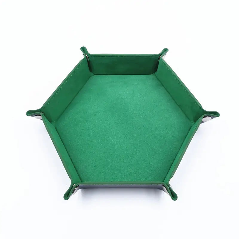 Hexagonal Folding PU Leather Dice Tray