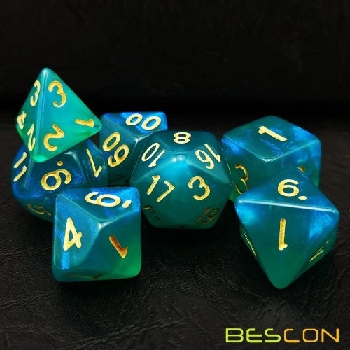 Moonstone Dice Set - Peacock