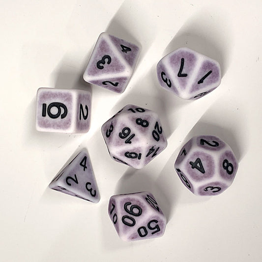 D20 Polyhedral 7 Piece Dice Set - Ancient - Lavender