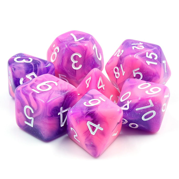 D20 Polyhedral 7 Piece Dice Set - Mythic - Purple Whirlwind