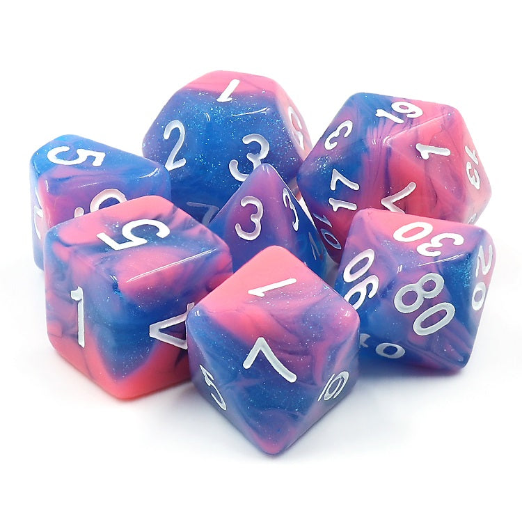 D20 Polyhedral 7 Piece Dice Set - Mythic - Miami Vice