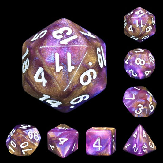 D20 Polyhedral 7 Piece Dice Set - Mythic - Royal Purple
