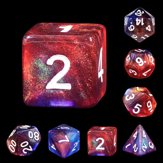 D20 Polyhedral 7 Piece Dice Set - Mythic - Cosmic Stars