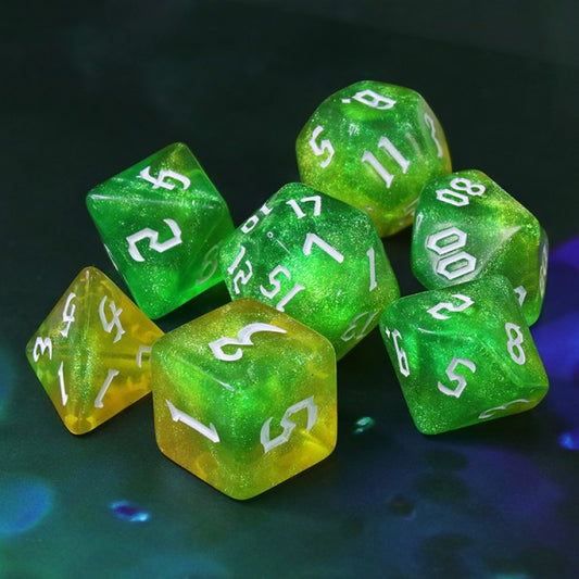 D20 Polyhedral 7 Piece Dice Set - Chaos Font - Mythic - Fairy Tinker