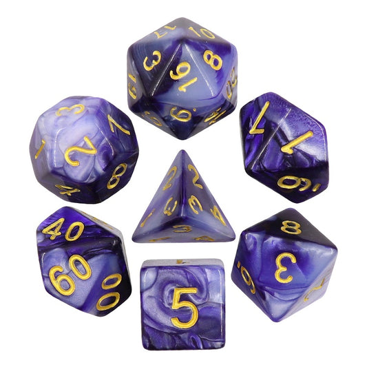 Elemental Dice Set - Dark Purple White