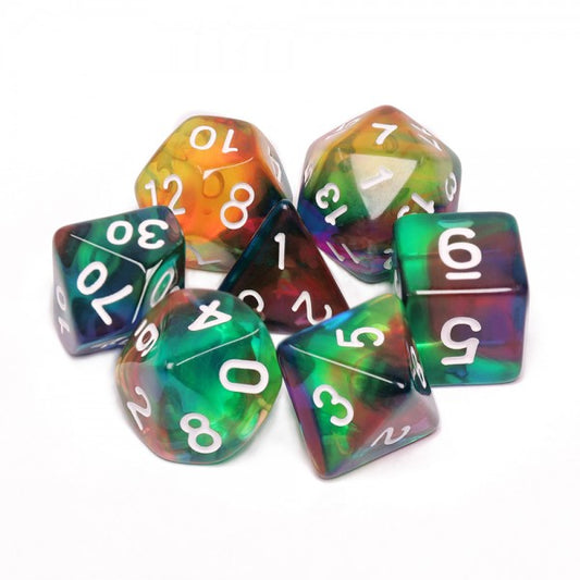 Elemental Dice Set - Gem Dice Set - Colourful Wind