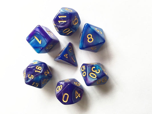 Elemental Dice Set - Purple / Deep Blue