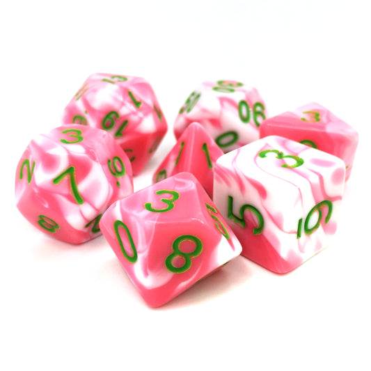 Elemental Dice Set - Pink/White