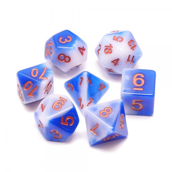 D20 Polyhedral 7 Piece Dice Set - Sea and Sky