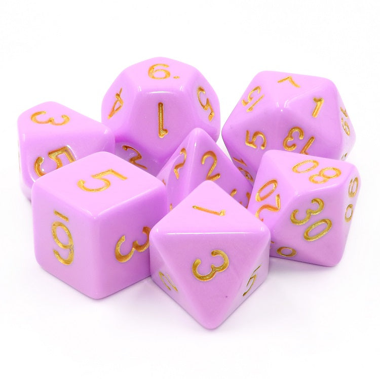 Opaque Dice Set - Cerise Gold