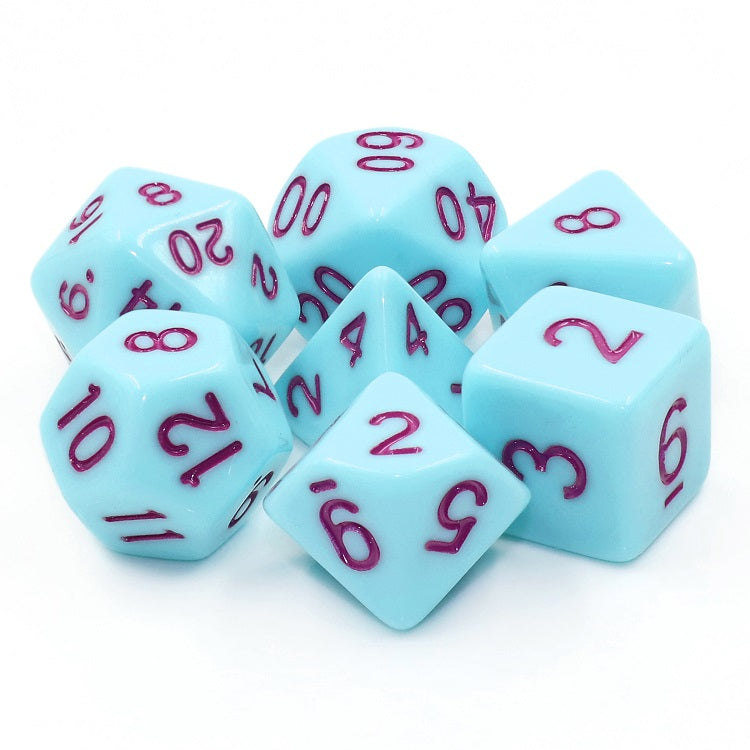 Opaque Dice Set - Blue Jay