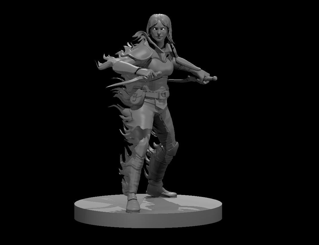 Human Female Rogue 8 28mm Scale Miniature