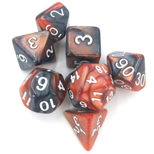 Elemental Dice Set - Black/Orange