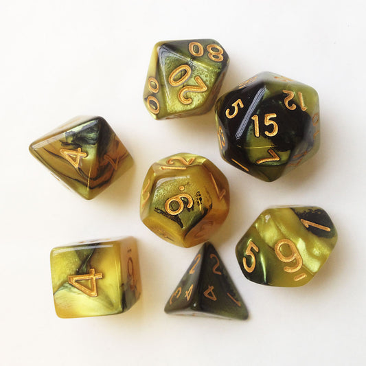 Elemental Dice Set - Gold/Black