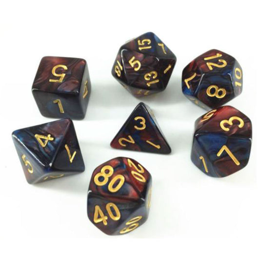 Elemental Dice Set - Dark Red/Blue