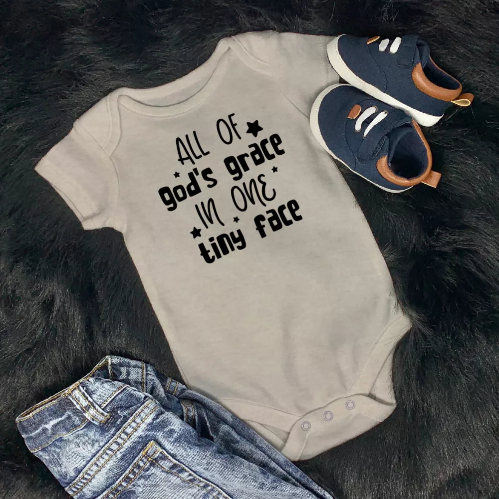 All Of God's Grace In One Tiny Face Babygrow
